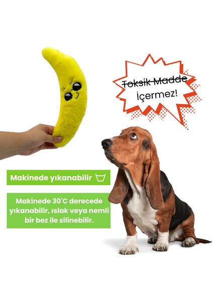 Köpek Oyuncağı Peluş Muz Toksik Madde Içermeyen Sesli Köpek Oyuncağı Köpek Uyku Arkadaşı