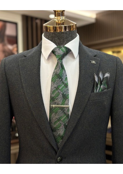 Terziademaltun Italyan Stil Slim Fit Mono Yaka Kaşe Erkek Ceket Yeşil T10923 fiyatları