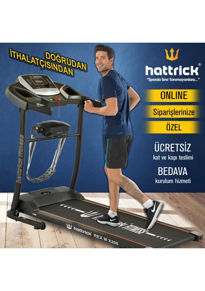 Rex M X200 Masajlı ve Manuel Eğimli Koşu Bandı 2,5 Hp