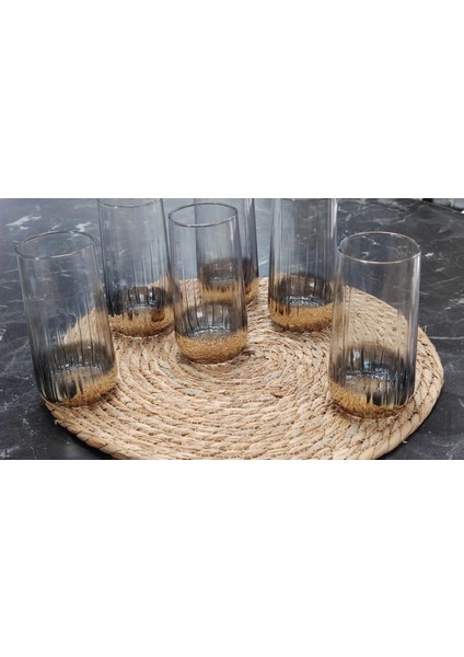 Gümüş Yaldızlı Meşrubat Bardak Vibe 6lı