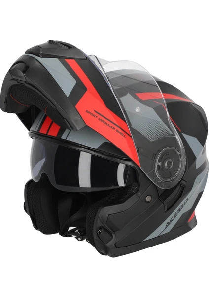 Serel 22-06 Kask Siyah Kırmızı