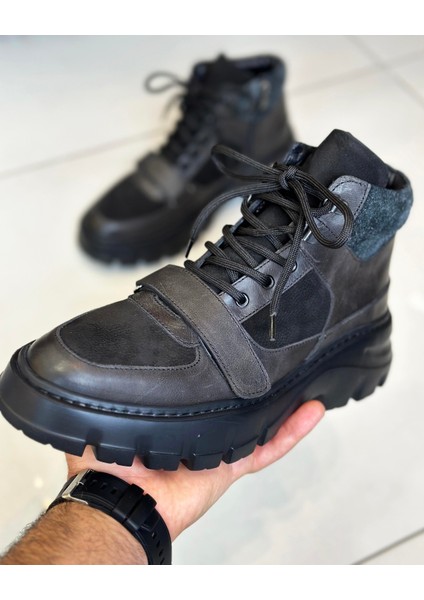 Terziademaltun Italyan Stil Iç Dış Deri Erkek Bot Siyah T11270