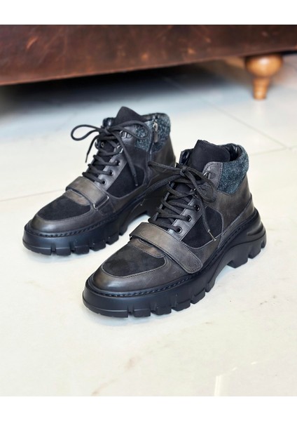 Terziademaltun Italyan Stil Iç Dış Deri Erkek Bot Siyah T11270 modelleri