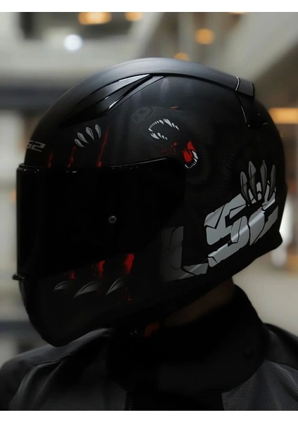 Rapıd 2 Clawn Mat Siyah-Kırmızı Kask (Siyah+Şeffaf Cam ) modelleri