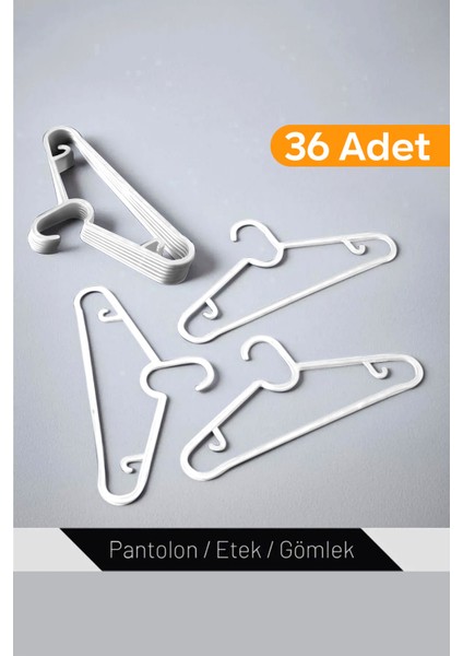 36 Adet - Elbise, Fular, Gömlek, Tişört Askısı Kırılmaz Askı