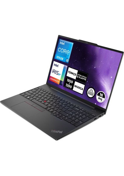 Thinkpad E16 Gen 1 I5-1335U 8gb 512GB SSD 16" Wuxga Windows 11 Pro Taşınabilir Bilgisayar 21JN00BCTX016