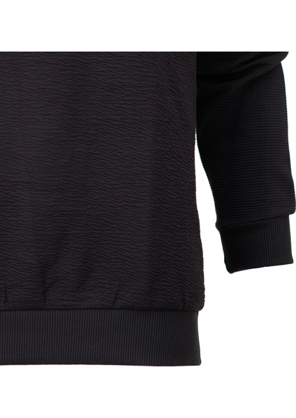 Erkek Mevsimlik Doğal Pamuklu Şık Sweatshirt Bisiklet Yaka Panolu Uzun Kollu Rahat Kesim Tam Kalıp indirimleri