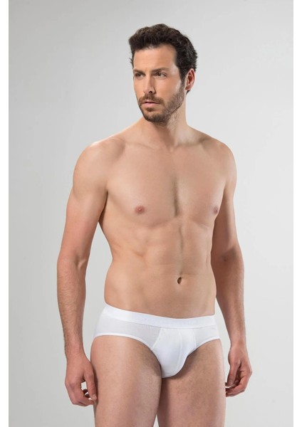 3 Adet Süprem Dokuma Beyaz Klasik Erkek Slip, %50 Modal %50 Pamuk Cacharel 1203 fırsatları