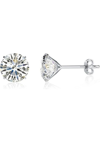 Diamond Serisi Tektaş Aşk Stylish/Night Gümüş Kadın 7 mm Küpe