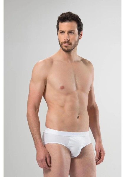 10 Adet Beyaz Erkek Klasik Slip %50 Modal %50 Pamuk Cacharel 1207