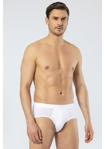 10 Adet Beyaz Erkek Klasik Slip %50 Modal %50 Pamuk Cacharel 1207