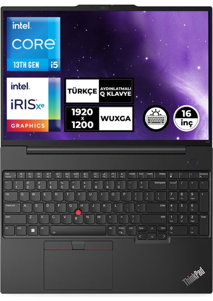 Thinkpad E16 Gen 1 I5-1335U 40GB 1tb+1tb SSD 16" Wuxga Windows 11 Pro Taşınabilir Bilgisayar 21JN00BCTX031