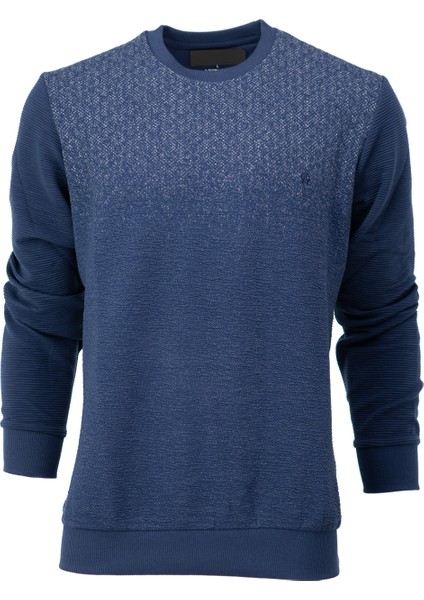 Erkek Mevsimlik Doğal Pamuklu Şık Sweatshirt Bisiklet Yaka Panolu Uzun Kollu Rahat Kesim Tam Kalıp