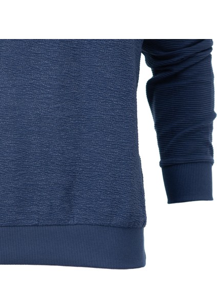 Erkek Mevsimlik Doğal Pamuklu Şık Sweatshirt Bisiklet Yaka Panolu Uzun Kollu Rahat Kesim Tam Kalıp indirimleri