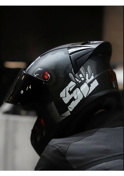 Rapıd 2 Race Clawn Mat Siyah-Kırmızı Kask (Siyah+Şeffaf Cam+Spoıler )