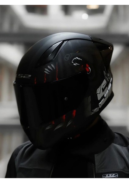 Rapıd 2 Race Clawn Mat Siyah-Kırmızı Kask (Siyah+Şeffaf Cam+Spoıler )