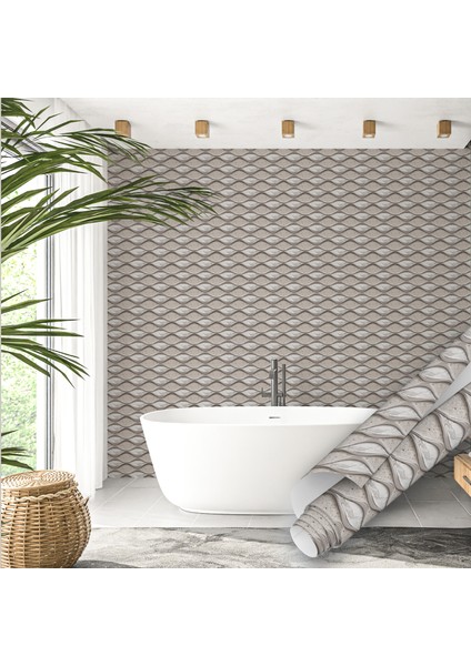 Açık Kahverengi Fayans Görünümlü Yapışkanlı Folyo, Mutfak, Tezgah, Masa, Dolap Kaplama Folyosu, Isıya Dayanıklı, Su Geçirmez, Yapışkan Folyolar, Sticker, Büyük Ebatlı, Dekoros fırsatları