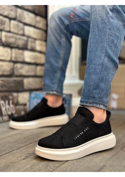 BA0307 Boa Kalın Süet Çift Bant Siyah Beyaz Taban Erkek Ayakkabı fiyatları