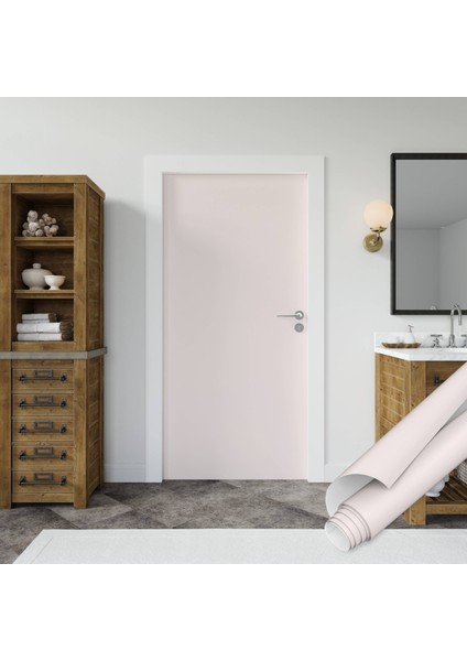 Toz Pembe Düz Renkli Yapışkan Folyolar, Beyaz Düz Renk Folyo, Su Geçirmez, Isıya Dayanıklı, Banyo, Yatak Odası, Mutfak Tezgah Arası ve Ev Dekoru, Dolap, Duvar ve Mobilya Kaplama Folyosu, Dekoros modelleri