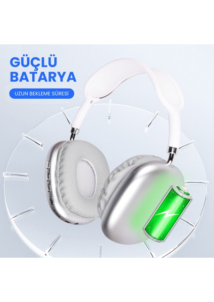 Kablosuz Bluetooth Kulaklık Type-C Şarj ve Aux Girişi, Yüksek Bass ve Hi-Fi Ses Kalitesi (Kırmızı)