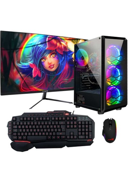 Tx401 i5 2400 8GB Ram 256GB SSD 4GB R7 240 23.6 inç Monitör Masaüstü Oyun Bilgisayarı