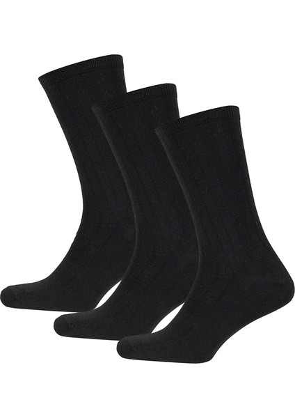 Bambu Asker Çorap Siyah 3'lü Paket