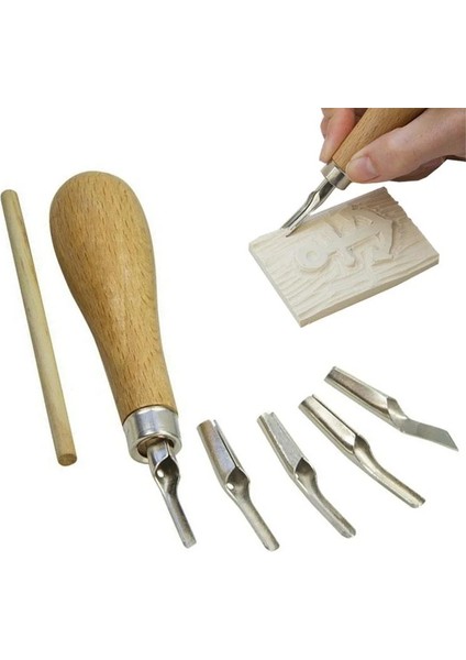 Lino Cutter Linol Oyma Kesme Bıçak Seti 5 Bıçaklı