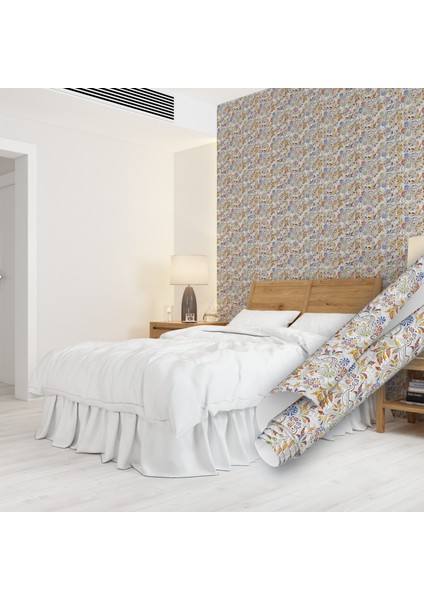 Çok Renkli Çiçek Desenli Yapışkanlı Folyo, Mutfak, Tezgah, Masa, Dolap Kaplama Folyosu, Isıya Dayanıklı, Su Geçirmez, Yapışkan Folyolar, Sticker, Büyük Ebatlı, Dekoros