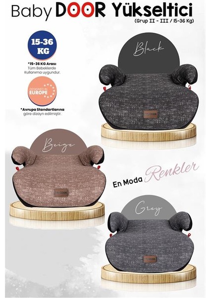 Motto 15-36 kg Yükseltici Oto Koltuğu Ultra Comfort Yükseltici - Gri