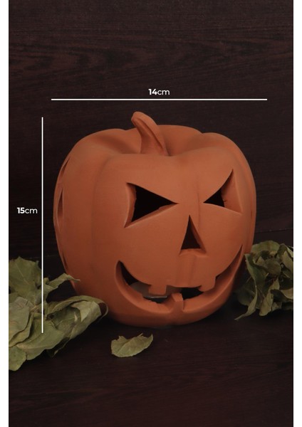Balkabağı Cadılar Bayramı Halloween Kabak Mumluk, Kabak Mumluk Cadılar Bayramı+Tealıght Mum