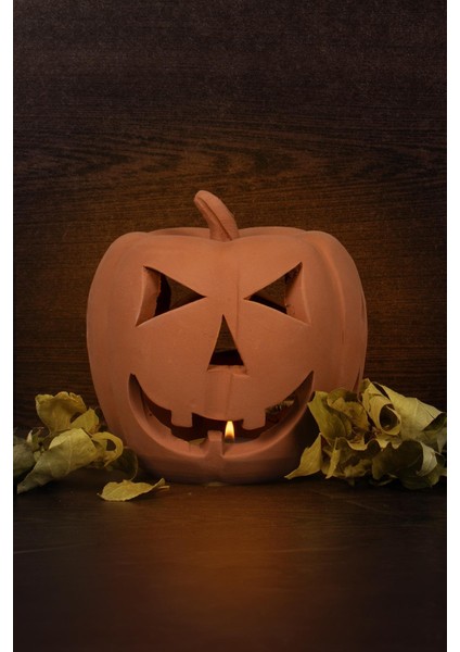 Balkabağı Cadılar Bayramı Halloween Kabak Mumluk, Kabak Mumluk Cadılar Bayramı+Tealıght Mum fiyatları