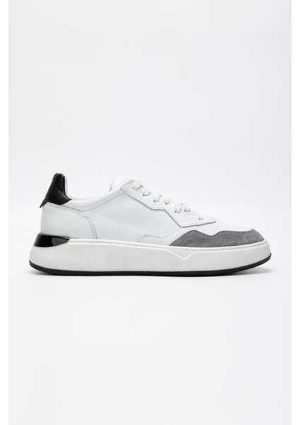 Erkek Beyaz/gri Deri Sneakers & Spor Ayakkabı 698 1078 5 Erk Ayk SK23/24
