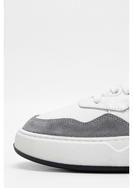 Erkek Beyaz/gri Deri Sneakers & Spor Ayakkabı 698 1078 5 Erk Ayk SK23/24