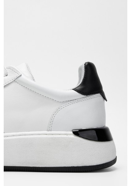 Erkek Beyaz/gri Deri Sneakers & Spor Ayakkabı 698 1078 5 Erk Ayk SK23/24