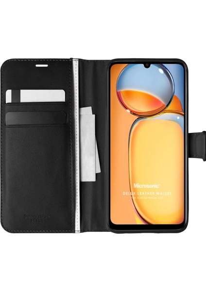 Xiaomi Redmi 13C Kılıf Delux Leather Wallet Siyah
