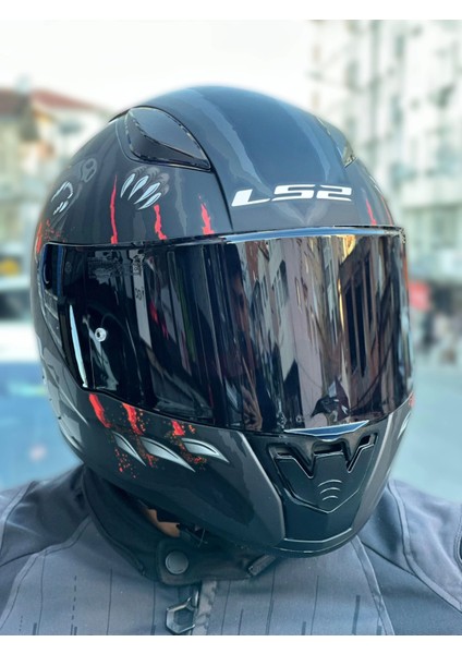 Rapıd 2 Clawn Mat Siyah-Gri-Kırmızı Kask (Prohel Balaklava Hediye) modelleri