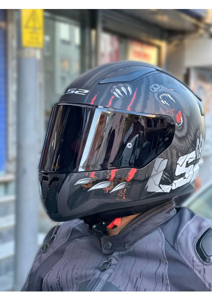 Rapıd 2 Clawn Mat Siyah-Gri-Kırmızı Kask (Prohel Balaklava )