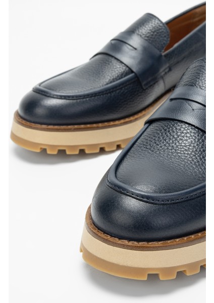 Erkek Lacivert Floter Deri Loafer Ayakkabı 537 3374 Erk Ayk SK23/24 modelleri