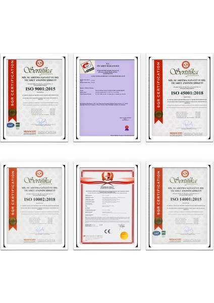 Kapalı Kasa Su Arıtma Cihazı 12'li Filtresi Standart Membran Set
