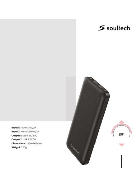 BT143S Needle 10.000MAH Powerbank Siyah fiyatları