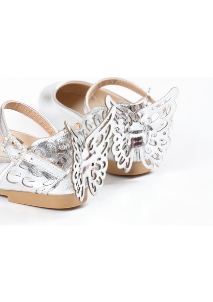 DS50109 22 Babet Ayakkabı Butterfly Gümüş 22 modelleri