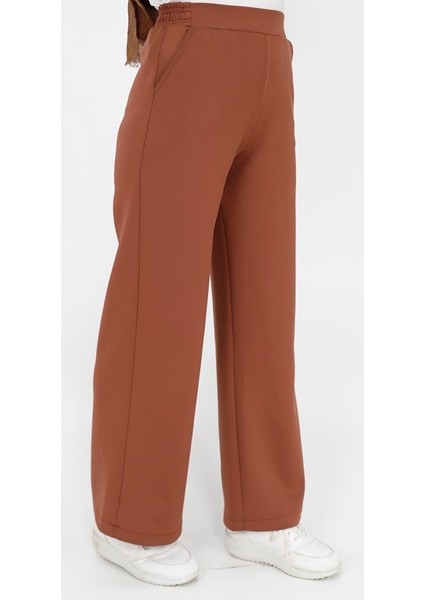 18151 Puane Scuba Kumaş Geniş Paça Pantolon