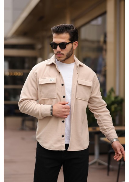 Oversize Düz Cepli Polar Gömlek Xc U 201