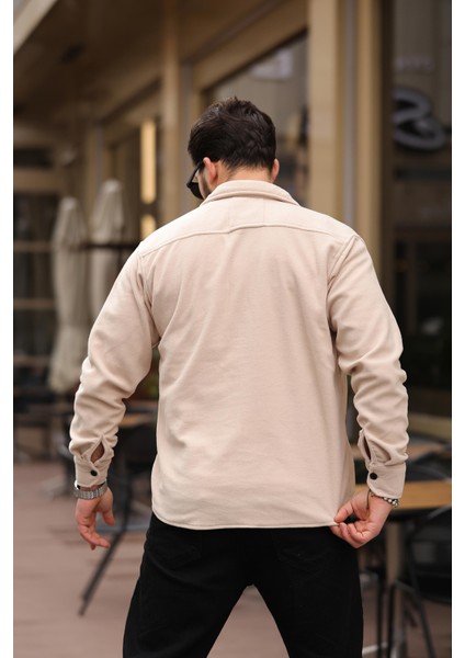 Oversize Düz Cepli Polar Gömlek Xc U 201 modelleri