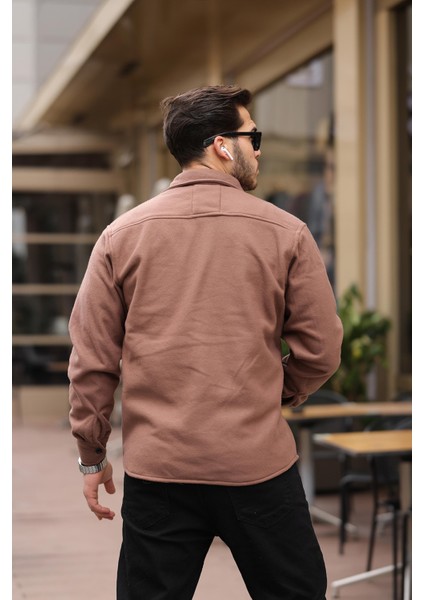 Oversize Düz Cepli Polar Gömlek Xc U 201 modelleri