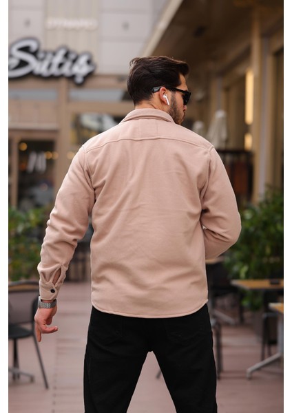 Oversize Düz Cepli Polar Gömlek Xc U 201 modelleri