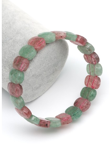 Green Kuvars - Çilek Kuvars Doğal Taş Bileklik 9 x 13 mm Bileklik