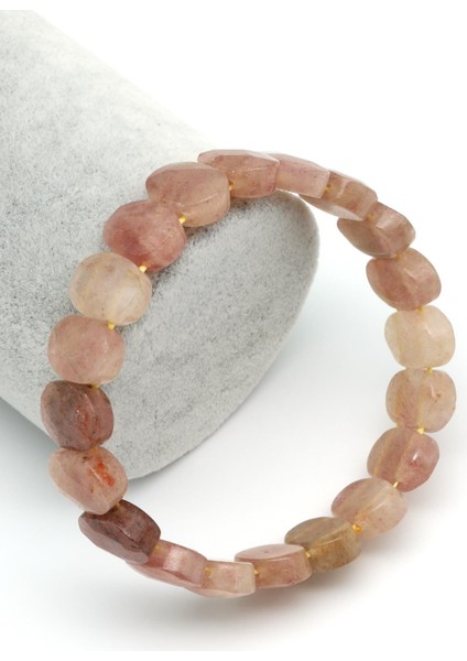 Çilek Kuvars Doğal Taş Bileklik 10 x 14 mm Bileklik
