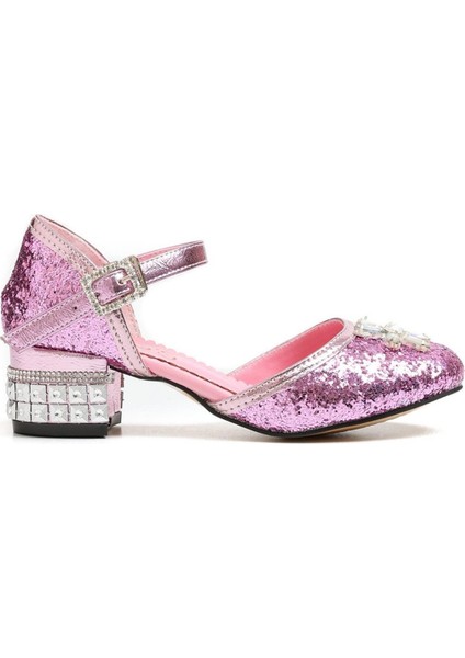 Elsa Topuklu Ayakkabı Taşlı Pembe 31