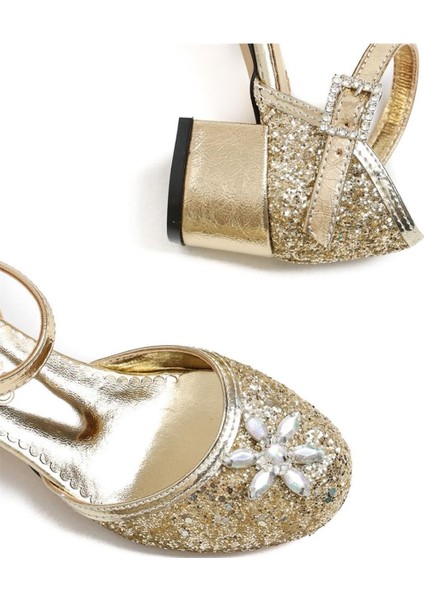 Elsa Topuklu Ayakkabı Taşlı Altın 30 modelleri